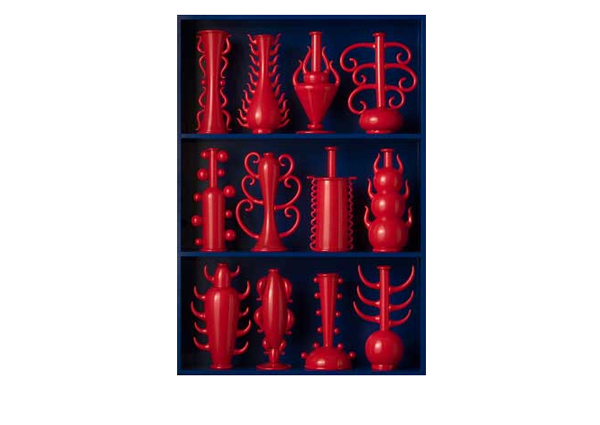 Dante Marioni | Red in Blue Vessel Display